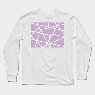 White Geometric Lines Long Sleeve T-Shirt